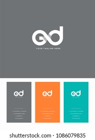 Letters G and D joint logo icon with business card vector template.
