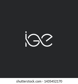 Letters I G E Joint logo icon vector element.