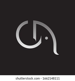 LETTERS G, ELEPHANT SYMBOL, MINIMALIST LOGO