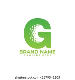 Letters G for golf logo illustration. lettering golf ball