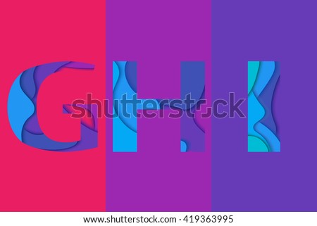 Letters G, H, I design template element. Material design  Characters for vector logo, icon and sign.