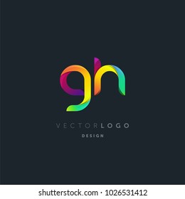 Letters G H, G & H logo, multi colour letters icon vector template.