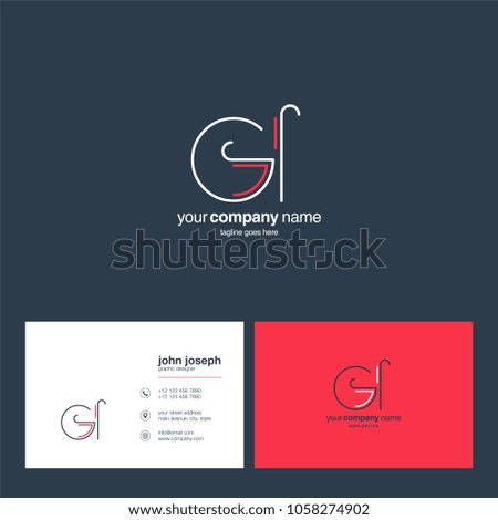 Letters G I, G & I joint logo icon with business card vector template.