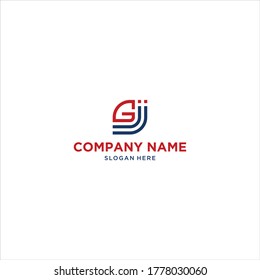 letters G and J Branding Identity Isolated vector company logo design template on a white background