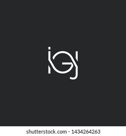 Letters I G J Joint logo icon vector element.
