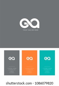 Letters G and A joint logo icon with business card vector template.
