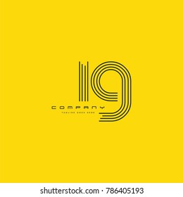 Letters I & G joint logo icon. Stroke letter vector element.