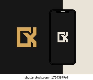 Letters G and K or GK line logo design. Linear minimal stylish emblem. Luxury elegant vector element. Premium business logotype. Graphic alphabet symbol for corporate business identity
