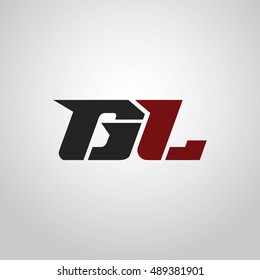 The letters G and L logo automotive black and red colored