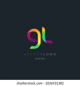 Letters G L, G & L logo, multi colour letters icon vector template.
