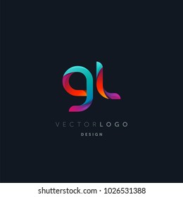 Letters G L, G & L logo, multi colour letters icon vector template.