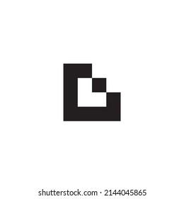 Letters G and L, square dot simple symbol logo vector