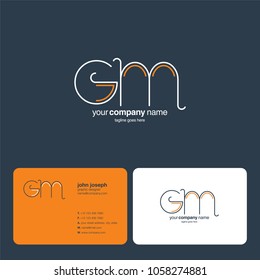 Letters G M, G & M joint logo icon with business card vector template.