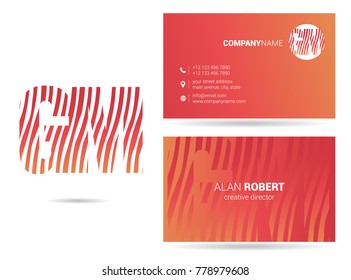 Letters G M Logo icon with Business Card Template Vector.