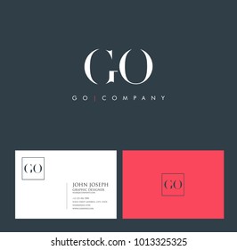 Letters G O, G & O joint logo icon vector element.