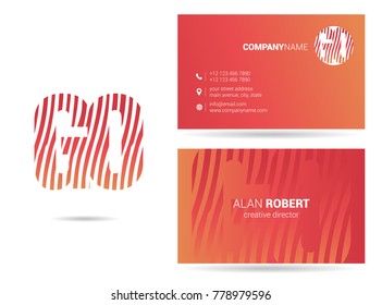Letters G O Logo icon with Business Card Template Vector.