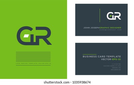 Letters G R, G & R joint logo icon with business card vector template.