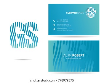 Letters G S Logo icon with Business Card Template Vector.