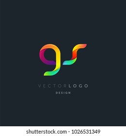 Letters G S, G & S logo, multi colour letters icon vector template.