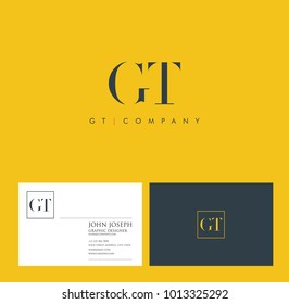 Letters G T, G & T joint logo icon vector element.