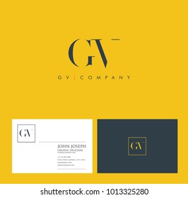 Letters G V, G & V joint logo icon vector element.