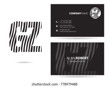 Letters G Z Logo icon with Business Card Template Vector.