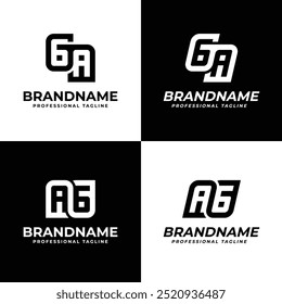 Letras GA y AG Monogram Logo, adecuado para cualquier negocio con iniciales GA o AG