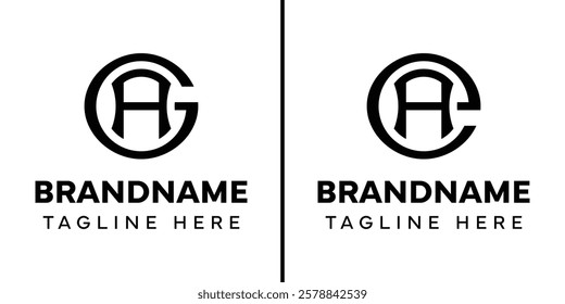Letters GA and EA Monogram Logo, suitable for any business with GA AG EA AE initials