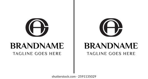 Letters GA and EA Monogram Logo, for any business or identity with GA AG EA AE initials