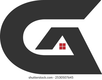 Letters GA logo vectors. Creative GA house Building logo design. Modern AG Real estate logo template. Simple GA logo vectors royalty free download. Home AG icon design. GA house vectors