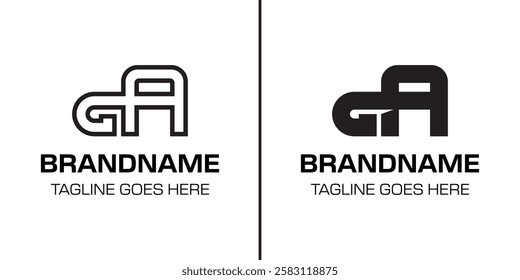 Letters GA Monogram Logo Set, suitable for any brand with AG or AG initials