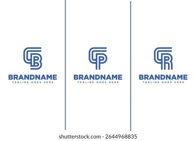 Letters GB GP GR Monogram Logo Set, for business with GB BG GP PG GR RG initials