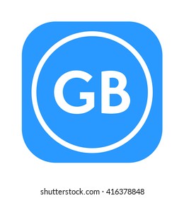 letters GB rounded square shape icon logo blue