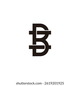 Buchstaben gb einfache verknüpfte lineare geometrische Logo-Vektor 