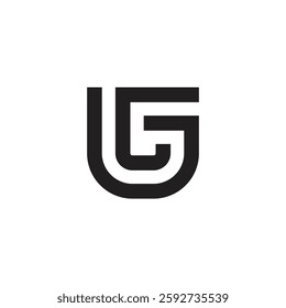letters gc stripes geometric lines logo vector 