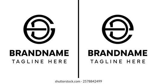 Letters GD and ED Monogram Logo, suitable for any business with GD DG ED DE initials