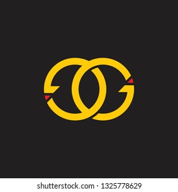 letters ge circle arrow monogram logo vector