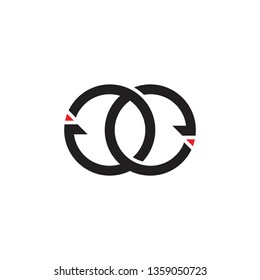 letters ge circle arrow monogram logo vector