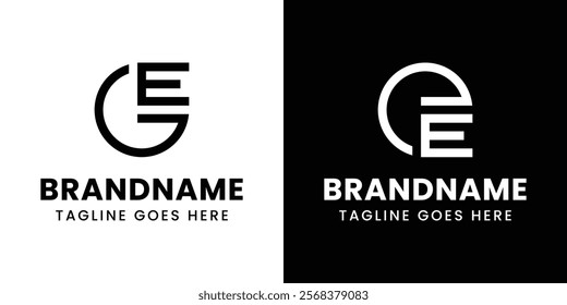 Letters GE and EE Monogram Logo, for any business with GE EG EE EE initials