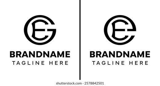 Letters GE and EE Monogram Logo, suitable for any business with GE EG EE initials