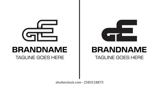 Letters GE Monogram Logo Set, suitable for any brand with EG or EG initials
