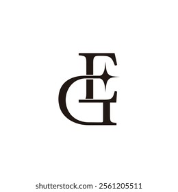 letters ge stargaze simple logo vector 