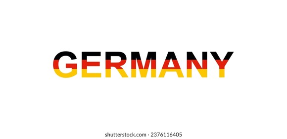 Briefe Deutschland im Stil der Landesflagge. Deutschland Wort im Stil der Nationalflagge. Vektorgrafik.