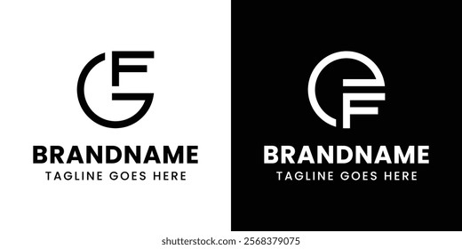 Letters GF and EF Monogram Logo, for any business with GF FG EF FE initials