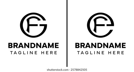 Letters GF and EF Monogram Logo, suitable for any business with GF FG EF FE initials