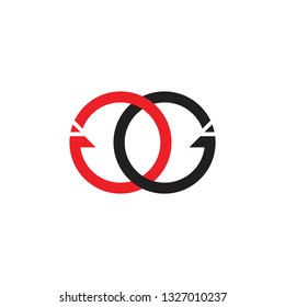letters gg circle arrow linked geometric logo vector
