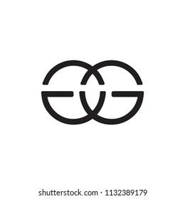 Letters Gg Linked Lines Logo Vector