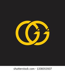letters gg linked ring logo vector