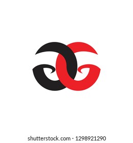 letters gg linked simple abstract logo vector