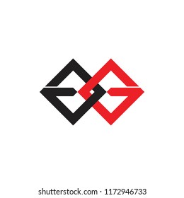 letters gg linked square logo vector